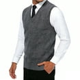 thumbnail image 1 of Qulqfy Varsity Sweater Vest Men Knit Argyle Dressy Gray V Neck Sleeveless Fall Winter Textured Sweater Mens Shirt XXL, 1 of 9