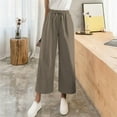 thumbnail image 1 of Qulqfy Wide Leg Pants Women High Waist Casual Ankle Green Loose Solid Drawstring Pants M, 1 of 4