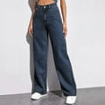 thumbnail image 1 of Qulqfy Wide Leg Womens Summer Jeans Bootcut Baggy Blue Trendy Casual High Waisted with Pocket Jeans Girls Sweatpants XL, 1 of 7