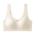 thumbnail image 1 of Qulqfy Wireless Bras for Women Push Up Full Coverage Seamless White Wide Straps Lightly Lined Bras Tshirt Bras for Women M, 1 of 4