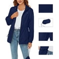 thumbnail image 1 of Qulqfy Women Lightweight Windbreaker Jackets Packable Waterproof Blue Zip Up Jackets Women's Nylon Raincoat with Hood L, 1 of 8