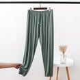 thumbnail image 1 of Qulqfy Women Lounge Pants Casual Green Taper Cotton Pants Drawstring Womens Soft Joggers 2XL, 1 of 9