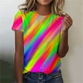 thumbnail image 1 of Amidoa Women Plus Size Tops Short Sleeve Pink Pullover Cap Neon T-Shirts Womens Summer Blouses L, 1 of 4