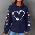 thumbnail image 1 of Qulqfy Women Tops Graphic Heart Blue Hooded Waffle Knit Shirts Long Sleeve Spring Fall Shirts Dressy Tops for Women Night Out M, 1 of 4