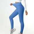 thumbnail image 1 of Qulqfy Women's Leggings Compression Yoga Blue Ribbed Stretchy Tummy Control Butt Lifting High-Waisted Leggings Track Pants Women S, 1 of 6