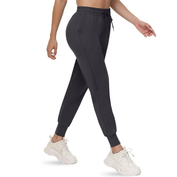 Qulqfy Women's Leggings Gray Yoga Compression Athletic Elastic High Waisted Stretch Leggings Track Pants Women M