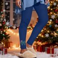 thumbnail image 1 of Qulqfy Women's Leggings Winter Blue Christmas Compression Leggings Rhinestone Pull On High Waisted Pants for Women, 1 of 5