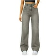 thumbnail image 1 of Qulqfy Women's Wide Leg Jeans Gray High Waisted Denim Baggy Jeans Stretchy Casual Pants for Women, 1 of 4
