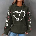 thumbnail image 1 of Qulqfy Womens Graphic Tops Trendy Green Waffle Knit Heart Hooded Shirts Spring Long Sleeve Fall Shirts Going Out Tops for Women L, 1 of 4