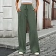 thumbnail image 1 of Qulqfy Womens Green Sweatpants Baggy Uncuffed Ribbed Sweat Pants Loose Wide Leg High Waisted Pants for Women, 1 of 7