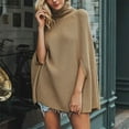 thumbnail image 1 of Qulqfy Womens Long Sleeve Tops Knitting Yellow Oversized Turtleneck Sweater Fall Casual Flowy Shirts for Women, 1 of 6