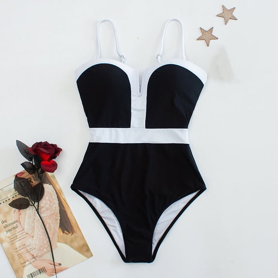 Qulqfy Womens One Piece Swimsuits Tummy Control Monokini Open Back High Waisted High Cut Slimming Swimwear Bathing Suits for Women Over 60 L