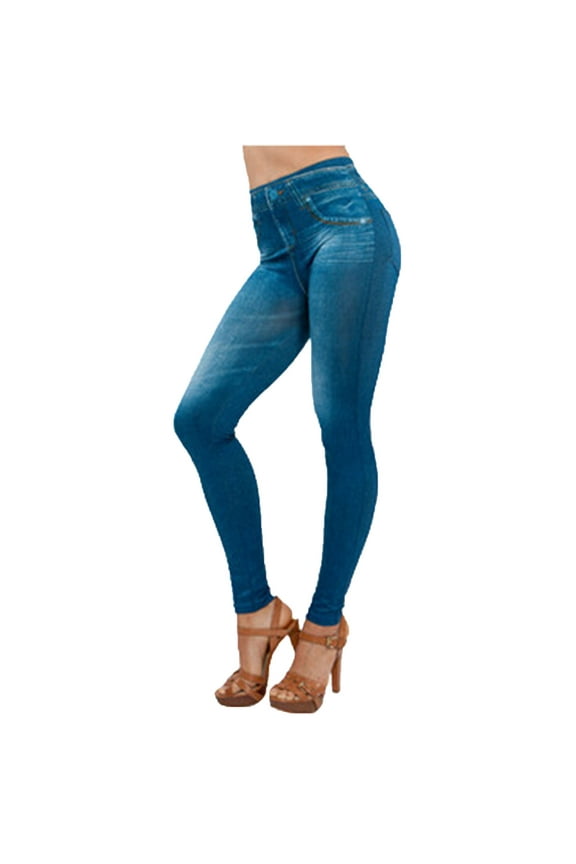 Womens Skinny Jeans Stretchy Blue High Waisted Petite Going Out Jeggings Women's Fashion Jeans L