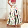 thumbnail image 1 of Qulqfy Womens Summer Maxi Peasant Long Skirts Flowy Ruffle Boho Plus Size with Pockets White Skirt L, 1 of 9