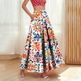thumbnail image 1 of Qulqfy Womens Summer Maxi Peasant Long Skirts Ruffle Plus Size Boho Flowy with Pockets Gray Skirts for Women L, 1 of 9
