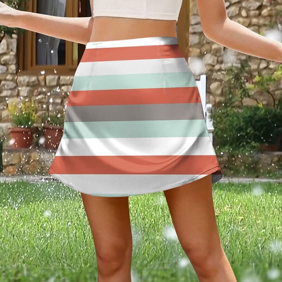 Qulqfy Womens Summer Mini A-Line A-Line Flare Skirts Wrap High Waisted Boho Skinny Plus Size Pink Zipper Skirts for Women 2XL