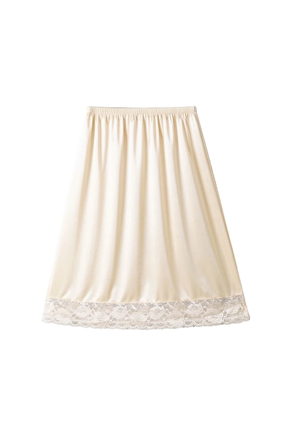 Womens Summer Mini Half-Slip Skirts Lace Sheer Stretchy Wrap Fold Over Khaki Skirts for Women OS