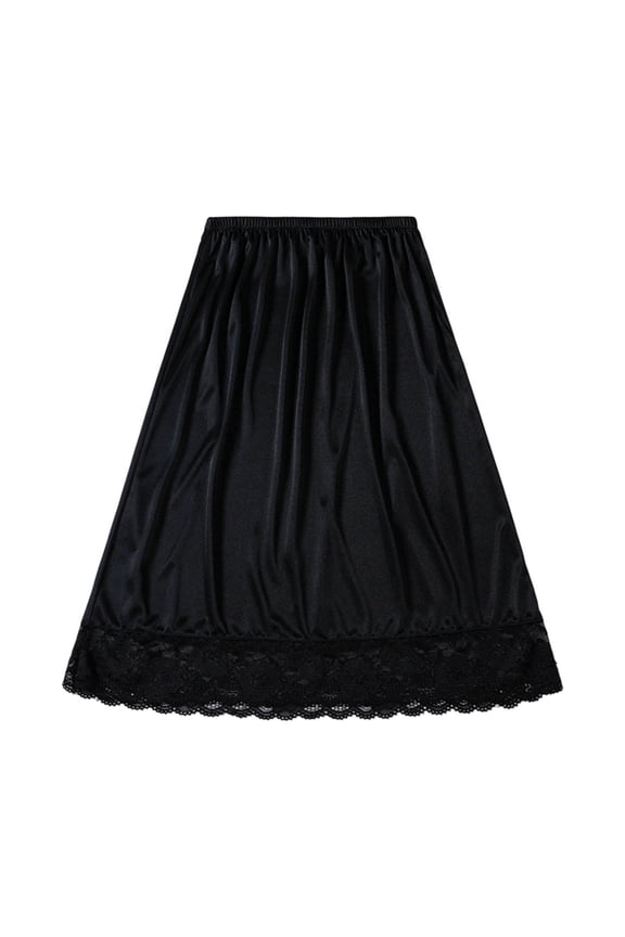 Womens Summer Mini Half-Slip Skirts Stretchy Sheer Lace Wrap Fold Over Black Skirt OS