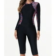 thumbnail image 1 of Qulqfy Womens Swimsuits One Piece Boyleg Long Sleeve Rash Guard Wetsuit UPF 50+ Full Body Diving Suit with Built in Bra Womens Bathing Suits L, 1 of 9