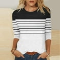 thumbnail image 1 of Qulqfy Womens T Shirts 3/4 Length Sleeve Crew neck Causal Slim Fit Tunic Basics Raglan Dressy Vacation Going Out Tops for Women L, 1 of 5