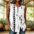 thumbnail image 1 of Qulqfy Womens Tank Tops Sleeveless Crew Neck Dressy Loose Fit Casual Pleated Multicolor Button Down Hem Slit Summer Tops L, 1 of 6
