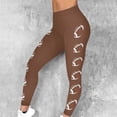 thumbnail image 1 of Qulqfy Workout Leggings for Women Yoga High Waisted Bronze Football Plus Size Compression Tummy Control Leggings Winter Pants for Women L, 1 of 9
