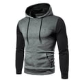 thumbnail image 1 of Qulqfy Workout Men's Hoodie Gray Pullover Fall Long Sleeve Hooded Casual Sweatshirts Mens Sweatshirts XL, 1 of 4