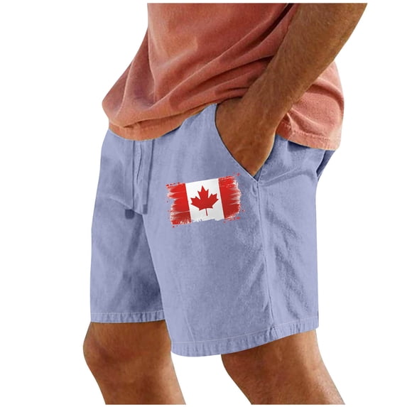 Qulqfy Workout Shorts for Men Blue Graphic Summer Shorts Solid Elastic Waist Spring Shorts with Pockets for Men XXL