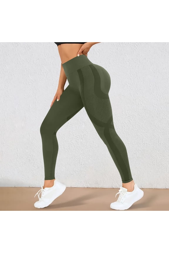 Workout Womens Leggings Green Compression Yoga Scrunch Tummy Control High Waist Butt Lifting Leggings Pants for Women L
