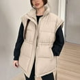 thumbnail image 1 of Qulqfy Yellow Quilted Vest for Women Padded Sleeveless Pockets Zip Up Puffer Jackets with Belt Women Vest XL, 1 of 9