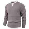 thumbnail image 1 of Qulqfy Yellow Sweater for Men Ribbed Knit Double Layer Fall Pullover V Neck Winter Long Sleeve Sweaters Mens Undershirts M, 1 of 5