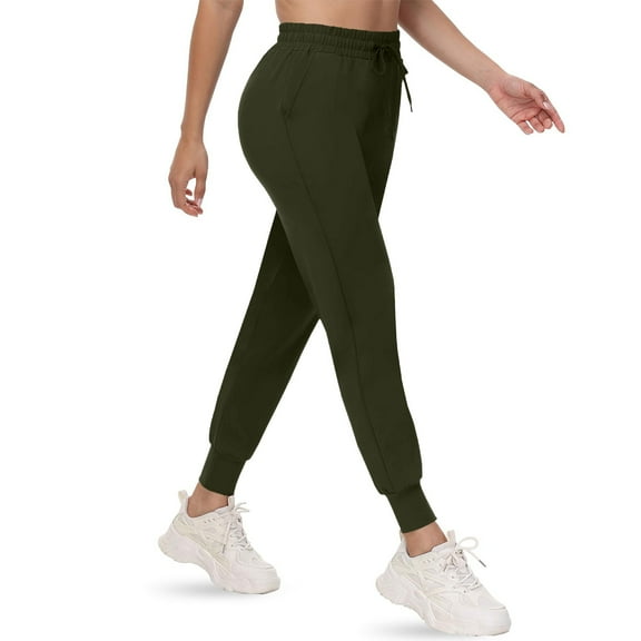 Qulqfy Yoga Leggings Women Compression Athletic Green Stretch Elastic High Waisted Leggings Pants for Women L