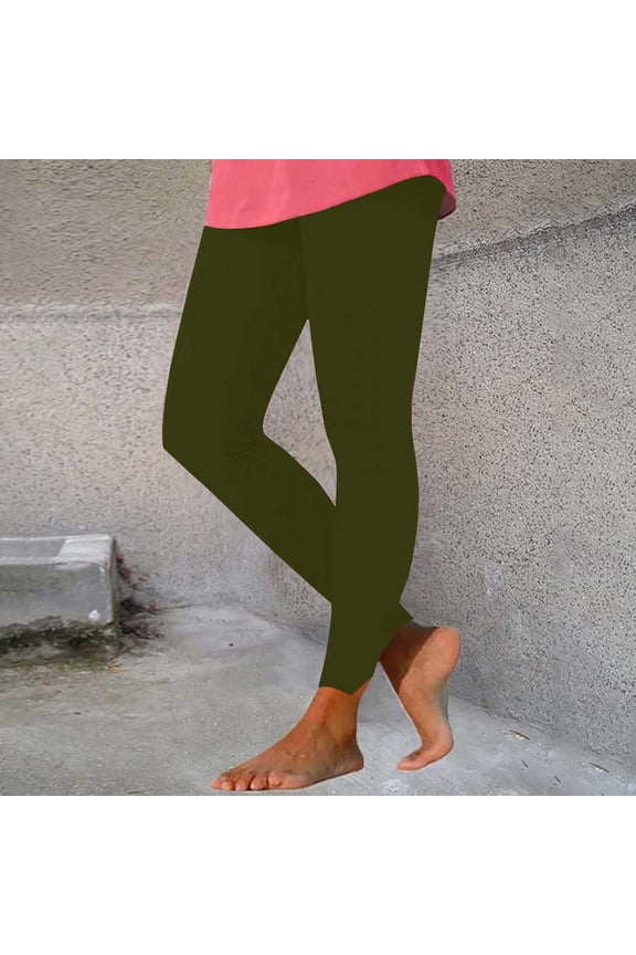Yoga Leggings for Women Green Compression Casual Winter Stretch Elastic Buttery Soft Leggings Track Pants Women L