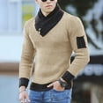 thumbnail image 1 of Qulqfy Zipper Men Sweater Fashion Yellow Knit Slim Fit Long Sleeve Winter Casual Fall Cowl Neck Sweater Men Shirts S, 1 of 8