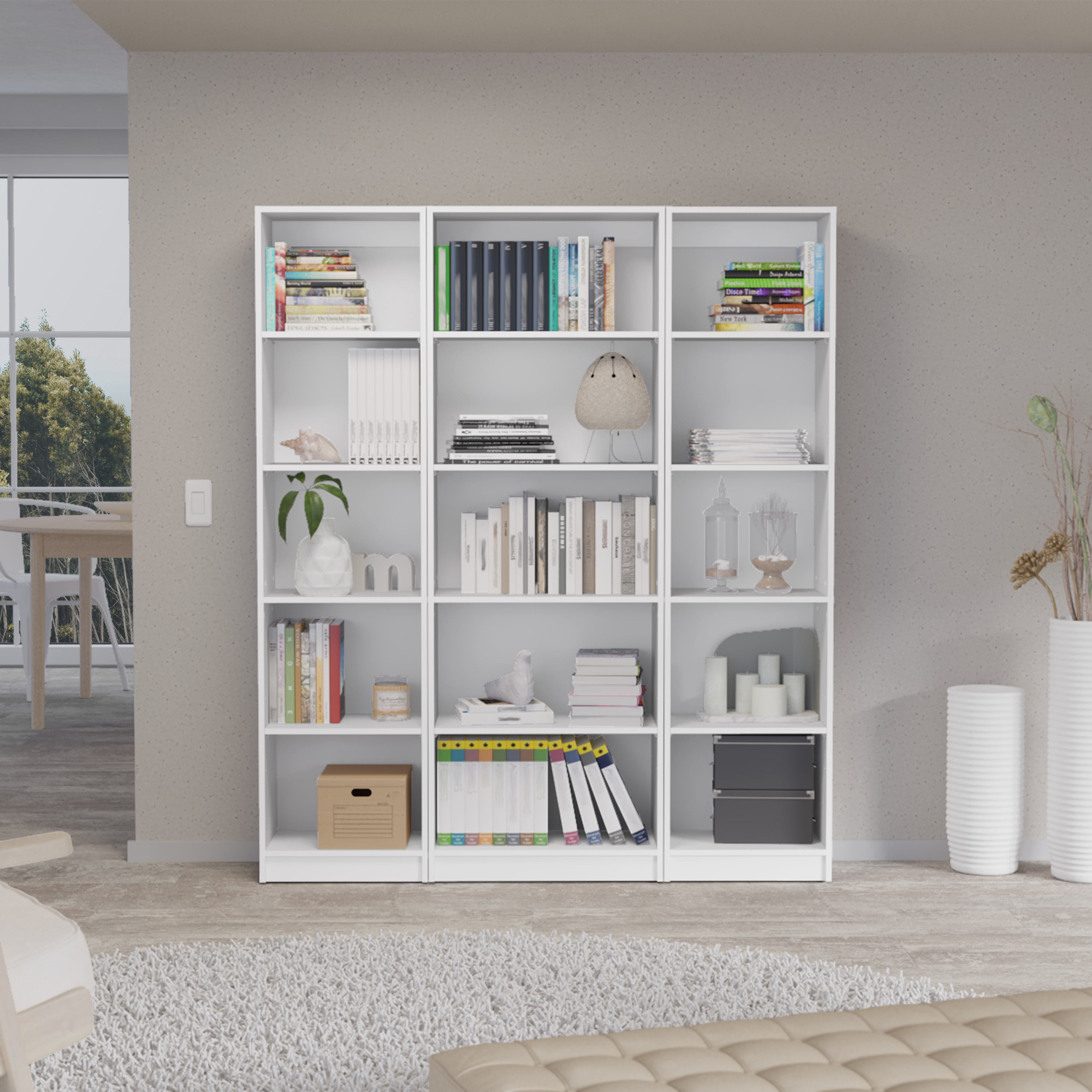 Qumbnk 14 Shelves Wood Bookcase Book Storage Stand Shelf for Home