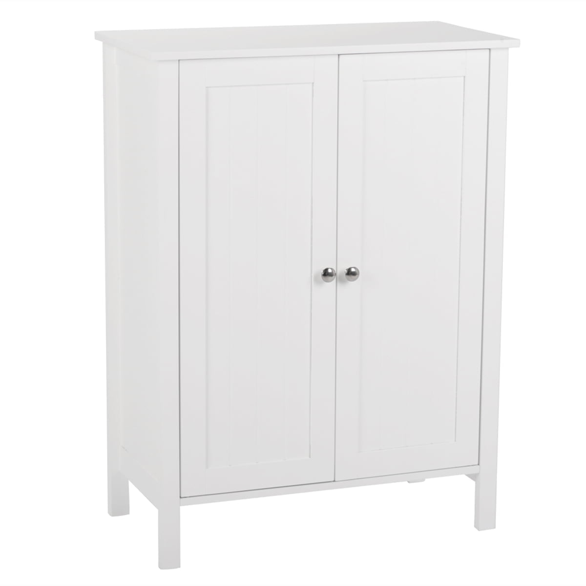 White MDF Living Room Cabinet with Adjustable Shelving