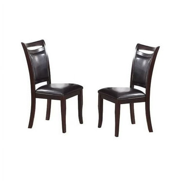 Qumbnk 2 Pcs Padded Faux Leather Seat Side Chair Dining Chair for Living Room, Dining Room