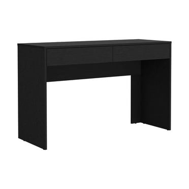 Qumbnk Home Office Computer Desk with 2 Drawers, Black