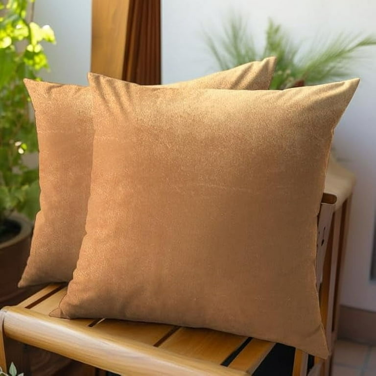 Qumbnk Set of Velvet Soft Decorative Pillow Cases Solid Color