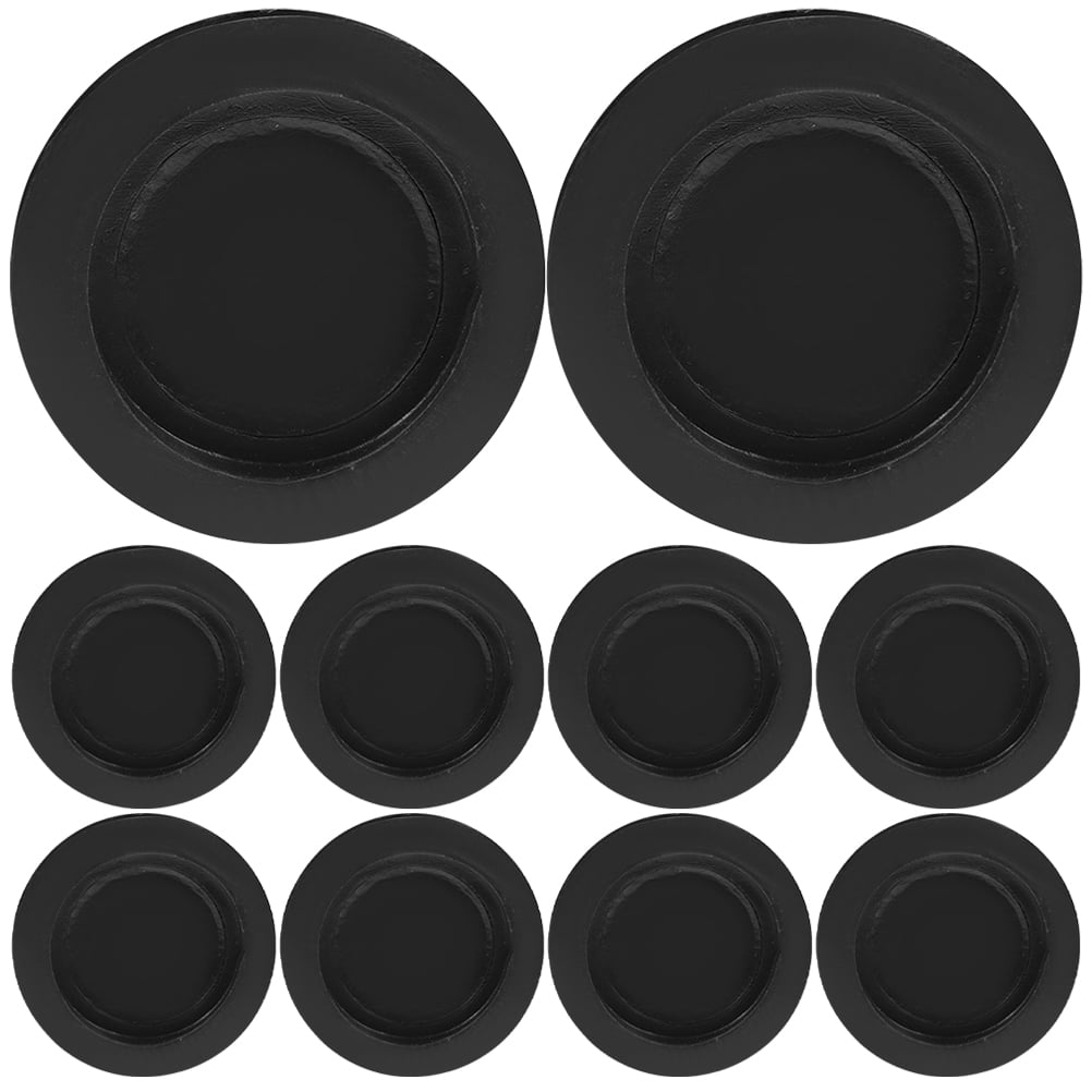 Qumonin 10 Black Rubber Piggy Bank Stoppers 26mm