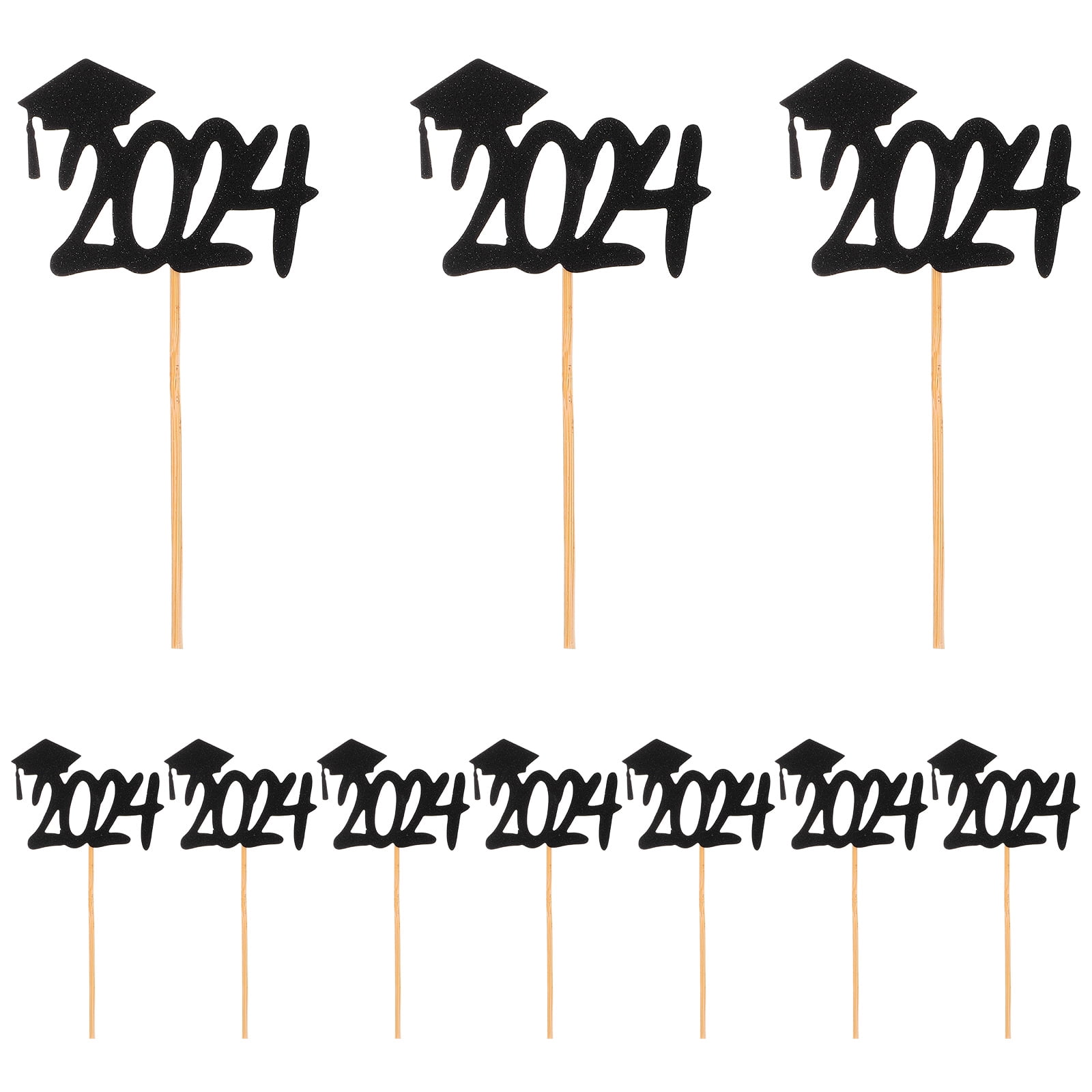 Qumonin 10pcs Graduation Cupcake Toppers Cake Pick Decoration Paper