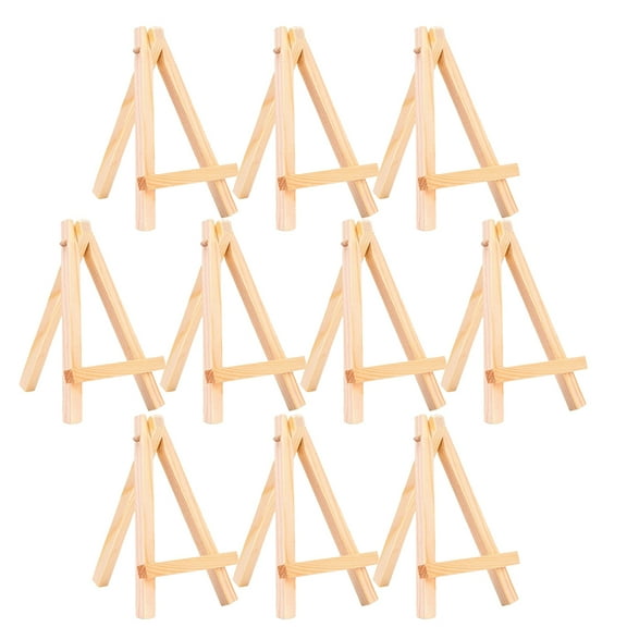 Qumonin 10pcs Mini Wooden Easel 5" Tabletop Stand for Crafts & Photos