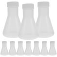 Qumonin 10x 50ml Plastic Erlenmeyer Flask w/ Screw Caps Graduated Lab Container