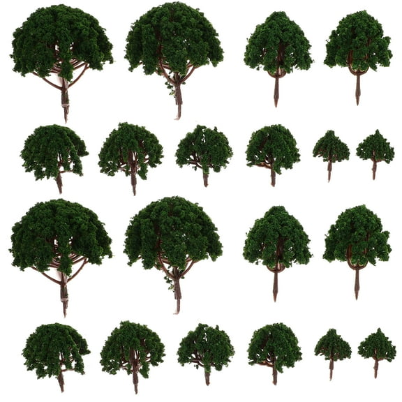 Qumonin 20 Miniature Trees for Rainforest Diorama - Dark Green