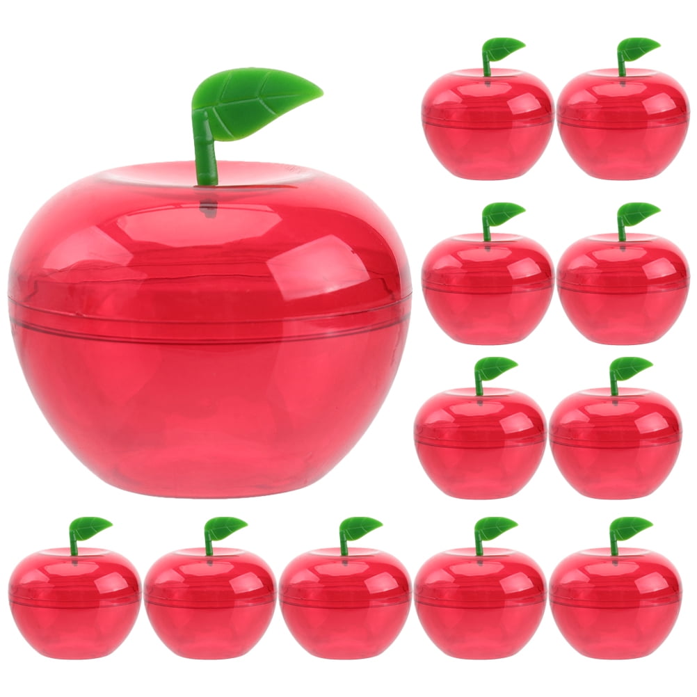Qumonin 24 Red Apple Plastic Containers for Party Favors