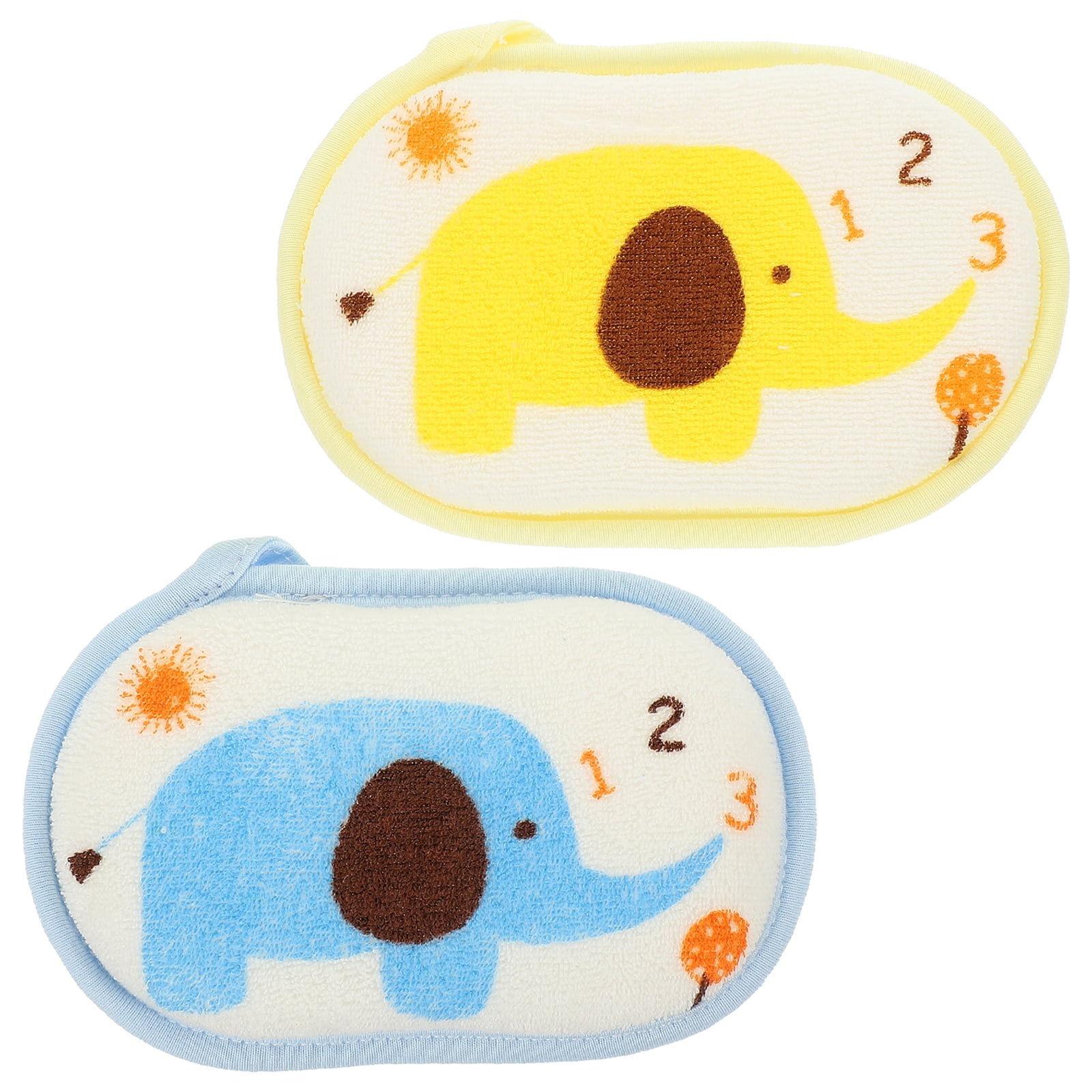 Qumonin 2pcs Baby Bathing Sponges Adorable Bath Scrubbers Baby