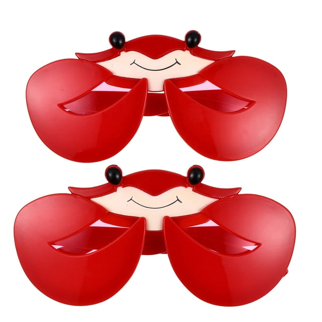 Qumonin 2pcs Crab Shaped Beach Sunglasses for Hawaiian Parties and Cosplay