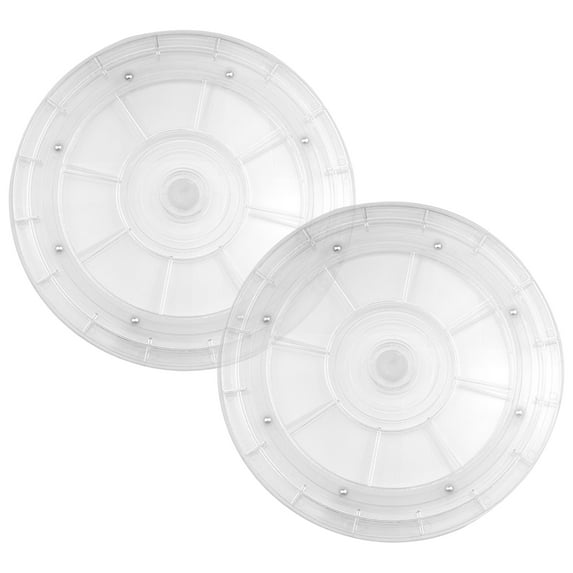 Qumonin 2pcs Mini Acrylic Turntable Small Cake Decorating Turntable 360-degree Rotating Spice Holder