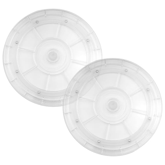 Qumonin 2pcs Mini Acrylic Turntable Small Cake Decorating Turntable 360-degree Rotating Spice Holder