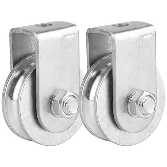 Qumonin 2-Pack Single Steel Block Pulley , Heavy Duty Lifting Pulley with Rope Pulley for Industrial Use